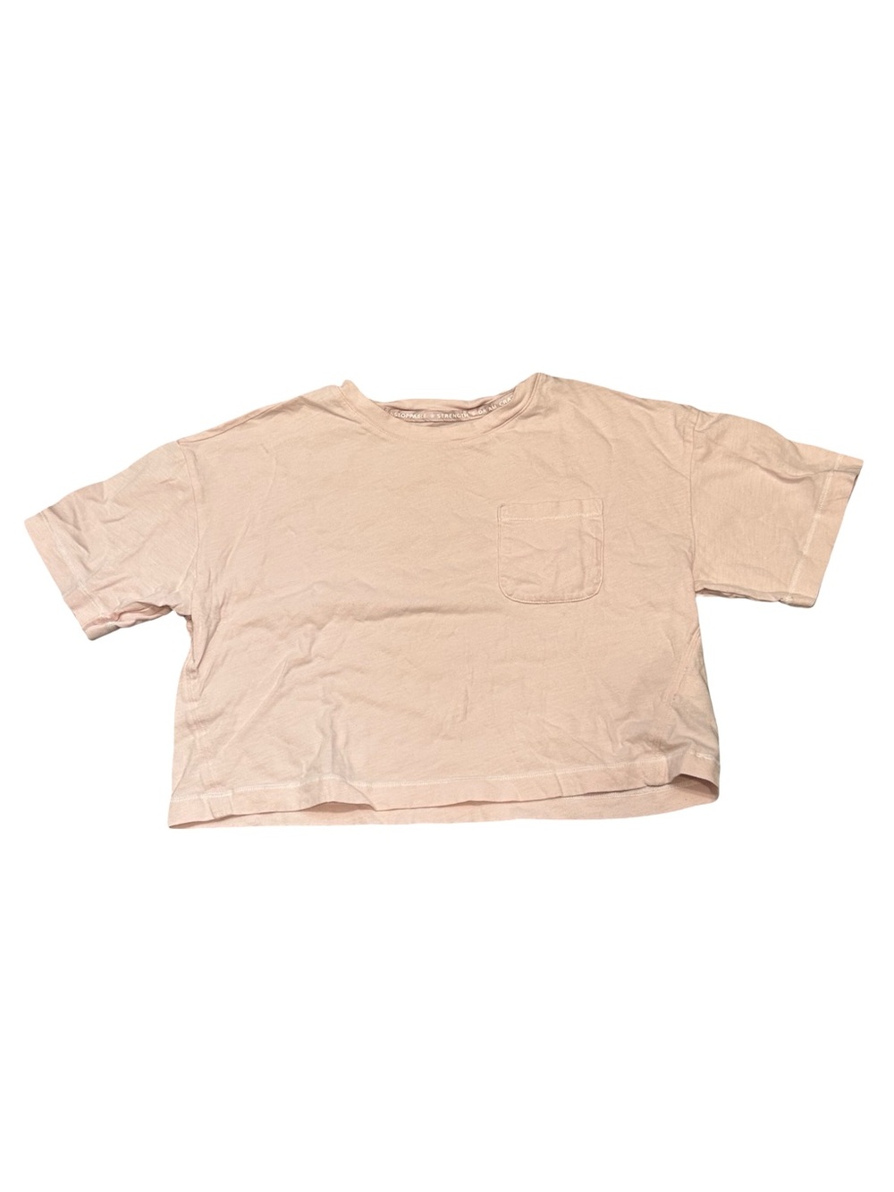 EUC Athleta Girls Large Crop Pocket Tee - Light Pink